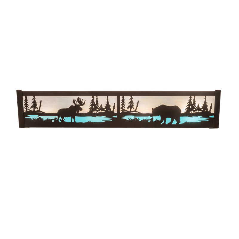 Rustic Lodge 2 - Light Dimmable Bath Bar, Mahogany Bronze