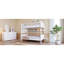 Lits simples superposés en bois avec rangement, blanc moderne