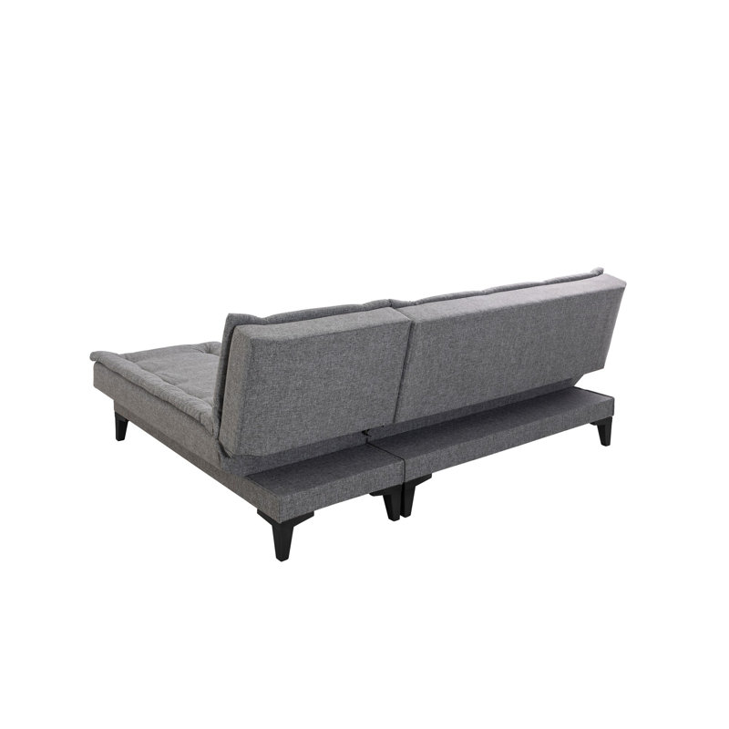 Canapé modulaire d'angle rembourré 88,6 po Sky, 100 % lin gris foncé