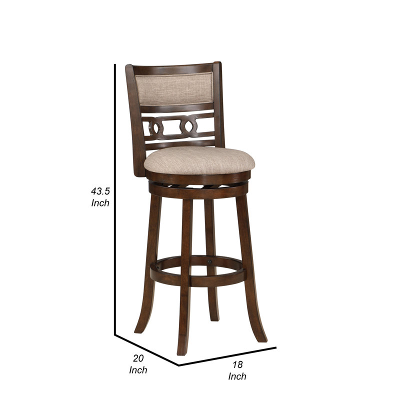 Gary Swivel Upholstered Counter Stool, Tabouret de bar (siège d'une hauteur de 29 po)