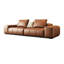 Canapé modulaire orange en cuir véritable-927671947