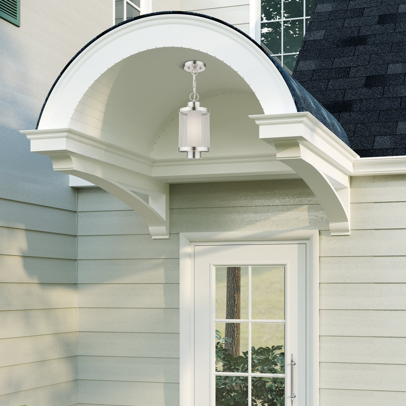 Lanterne suspendue d'extérieur Zebra, H 14,5 po x l 9 po x P 7 po, Nickel brossé