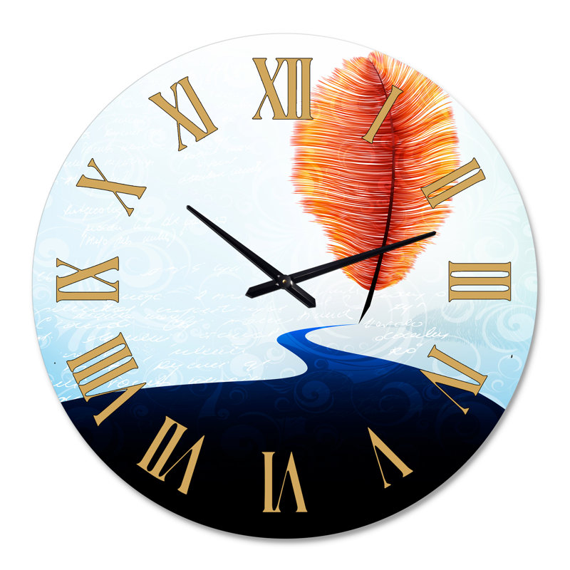 Croquis de plumes et géométrie IV - Horloge murale moderne, Surdimensionné