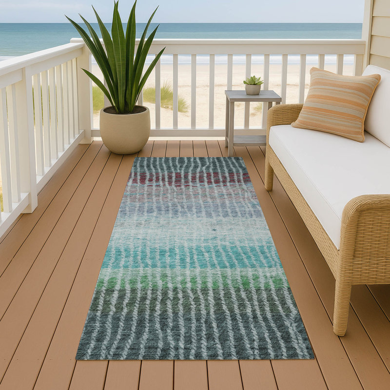 Tapis intérieur / extérieur lavable à la machine Matteson ACN2314, Tapis de couloir 2 pi 3 po x 7 pi 6 po