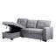 Canapé-lit modulaire gris rembourré en mousse rembourré de mousse avec rangement pour 3 invités-1707837750