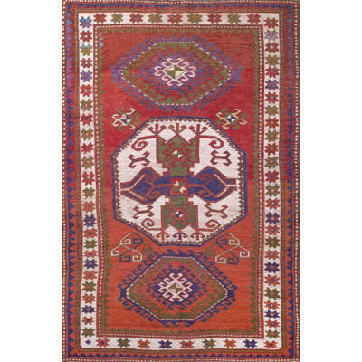 Classic Tribal Geometric Antique Caucasian Lori Pambak Rug