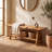 55.12" Solid Wood Bench with Live-Edge