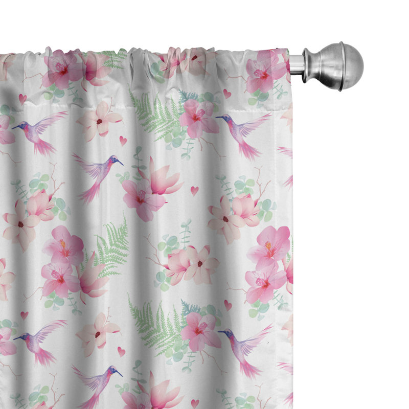 Floral Semi-Sheer Rod Pocket Curtain Panels, 28" x 84"