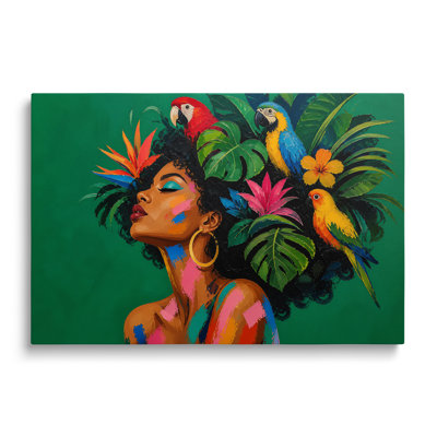 Tableau sur toile représentant un personnage tropical, estampe historique de style pictural pour salon, bureau ou chambre d'étudiant.