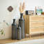 Ensemble de 3 vases de plancher en métal noir mat Modern Modern pour salon, vestibule et bureau