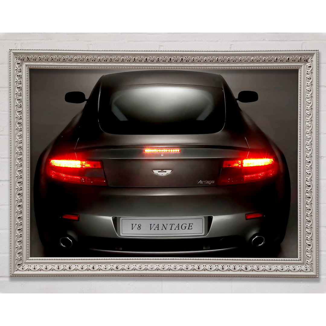 Gerahmter Kunstdruck Aston Martin Vantage Gun Metal Gray Rear