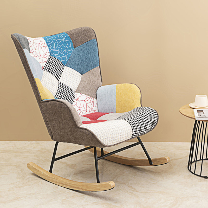 Chaise berçante, chaise berçante Mid-Century