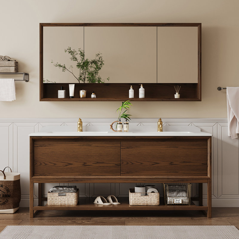American village style simple bathroom Vanity, 63"