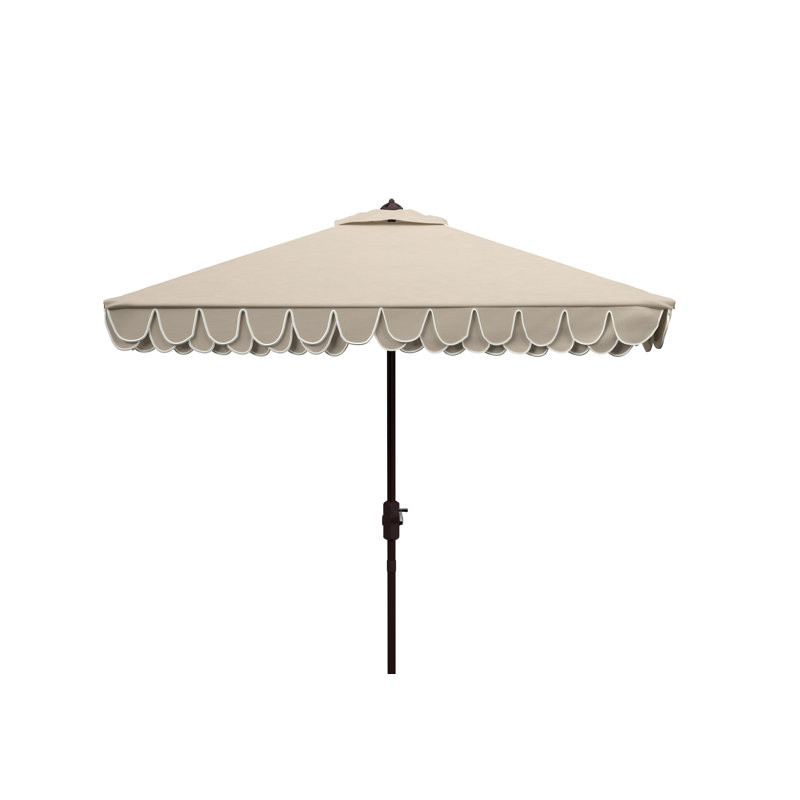 Outdoor Sasha Crank Umbrella, White/Beige