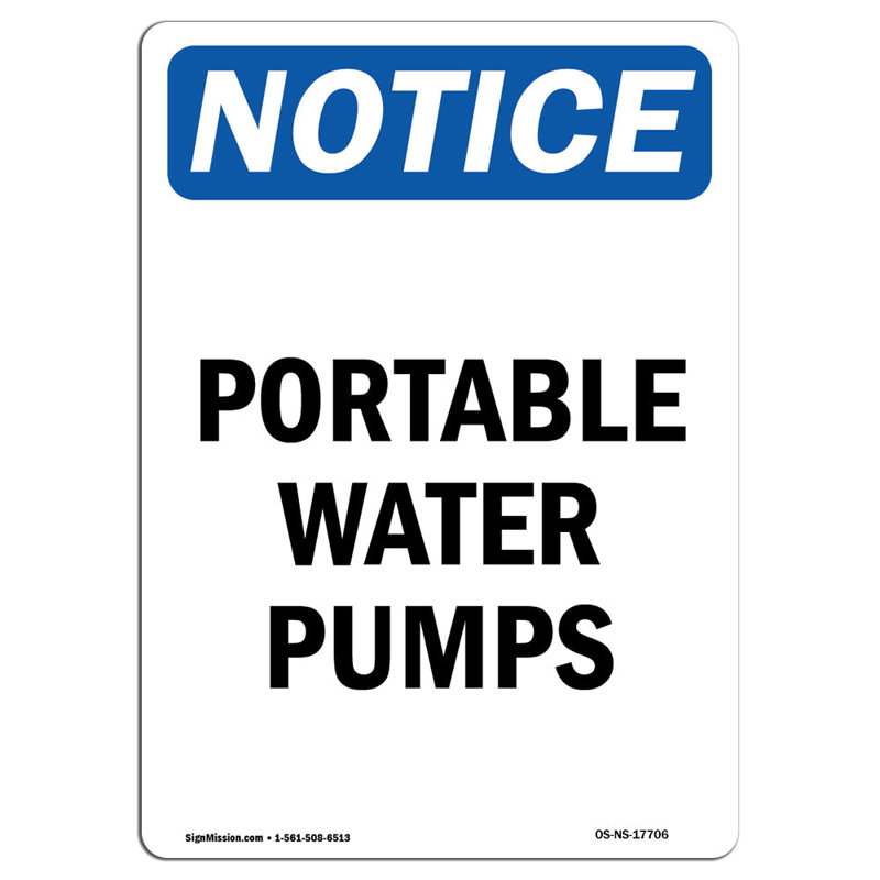 Enseigne portative pour pompes à eau