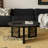 31.5" Black Solid Wood Round Coffee Table