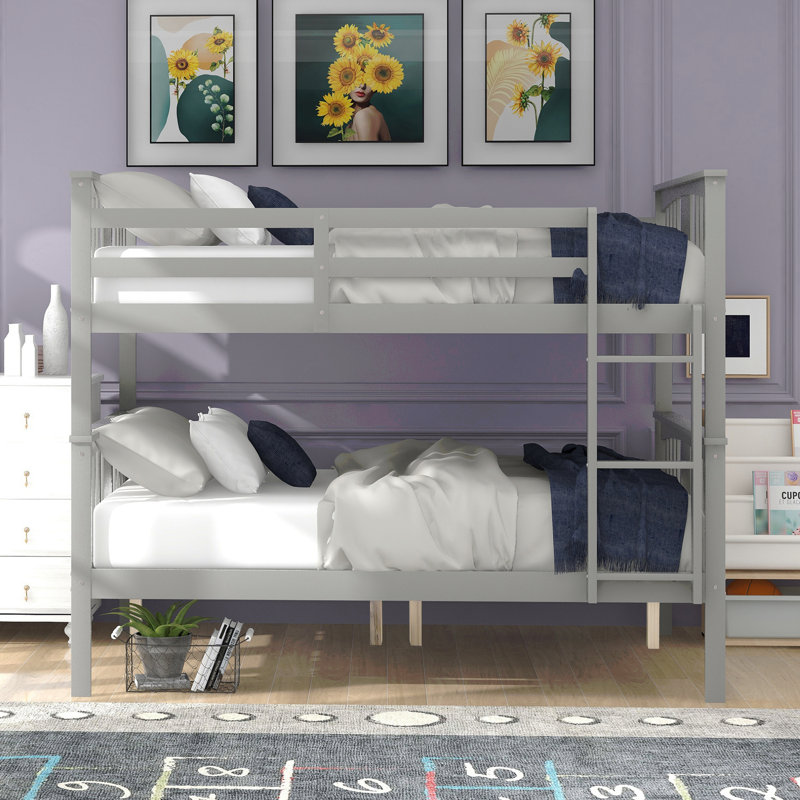 Lit double superposé au-dessus d'un lit double avec échelle pour meubles de chambre à coucher, chambre d'amis