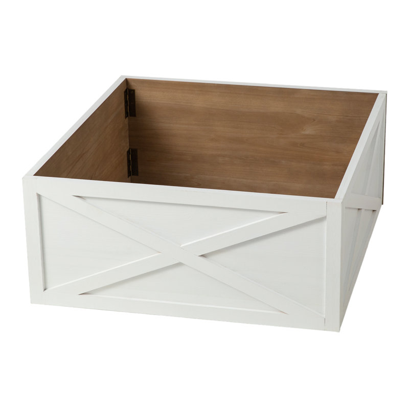 Collier pour arbre en bois blanc délavé L 26 po (KD), Blanc, H 11,5 po x l 26 po x P 26 po