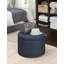 Repose-pieds de rangement rond capitonné de 22 po Stansell-25903024