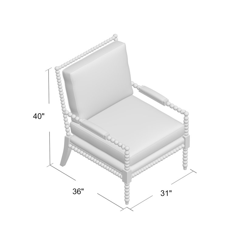 Paula Deen Home Upholstered Armchair, Craftwood 16 Gray Performance Chenille, Manhattan