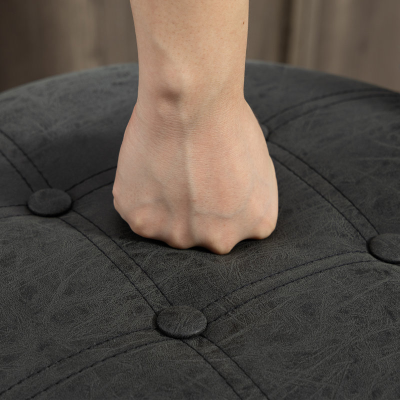 Ensemble de 2 tabourets de bar pivotants avec rangement, repose-pieds, noir, Noir