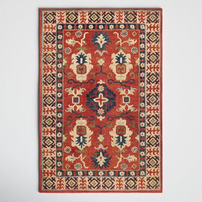 Adrien Burnt Sienna Navy Hand-Tufted Wool Rug