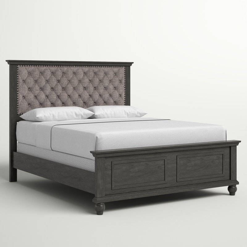 Durand Upholstered Standard Bed, Gray, King