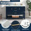 Meuble-lavabo simple Tona 48'' avec dessus en marbre de Carrare, bleu marine-1753087958-1833888929
