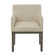Carrazco Weathered Wood Finish Table With Cross Base Dining Set - 48" Table With Beige Linen, Track Arm Chairs, 7-Piece
