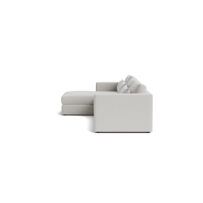 Haywood Left Chaise Sectional, Performance Velvet - Silver