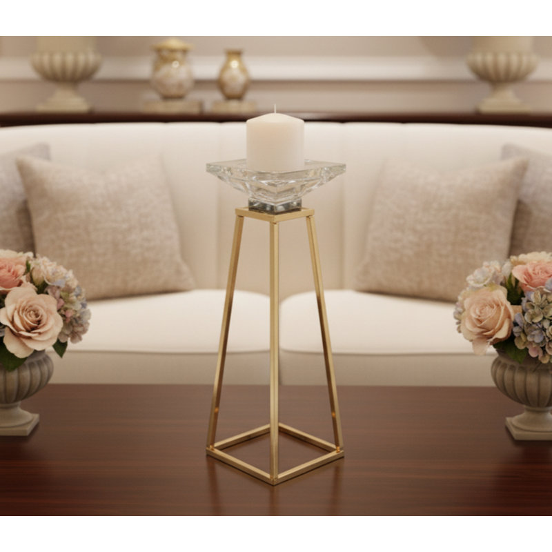 Metal Pillar Candlestick Tealight Holder