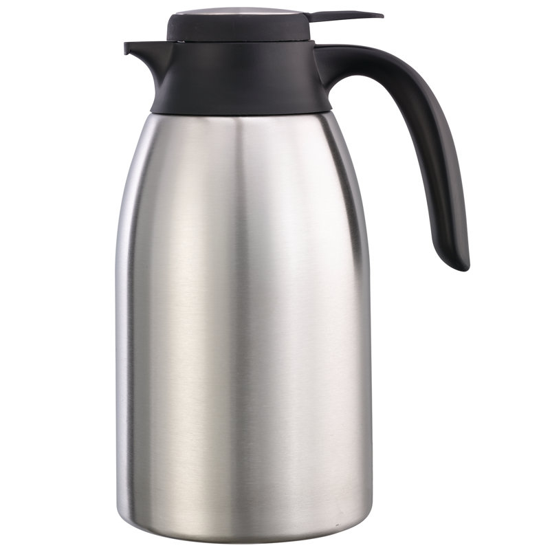 Stainless Pitcher with Flow Control Lid, 9.5" H x 7" W x 5.25" D