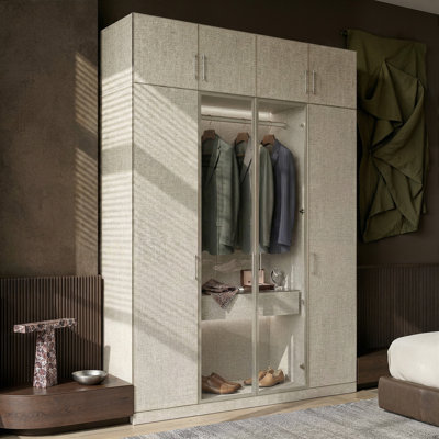 92.8'' H X 63'' W Linen-Textured Armoire