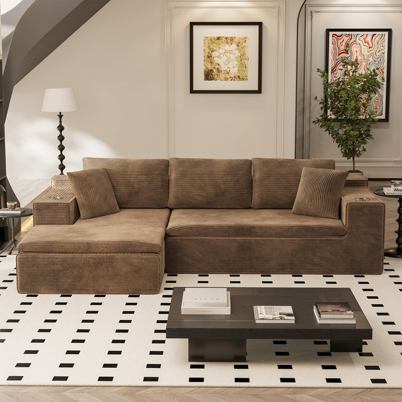 Boneless 109.8" L-Shaped Sectional Couch with Memory Sponge Cushion, Comfortable Modular Sofa for Living Room Apartment