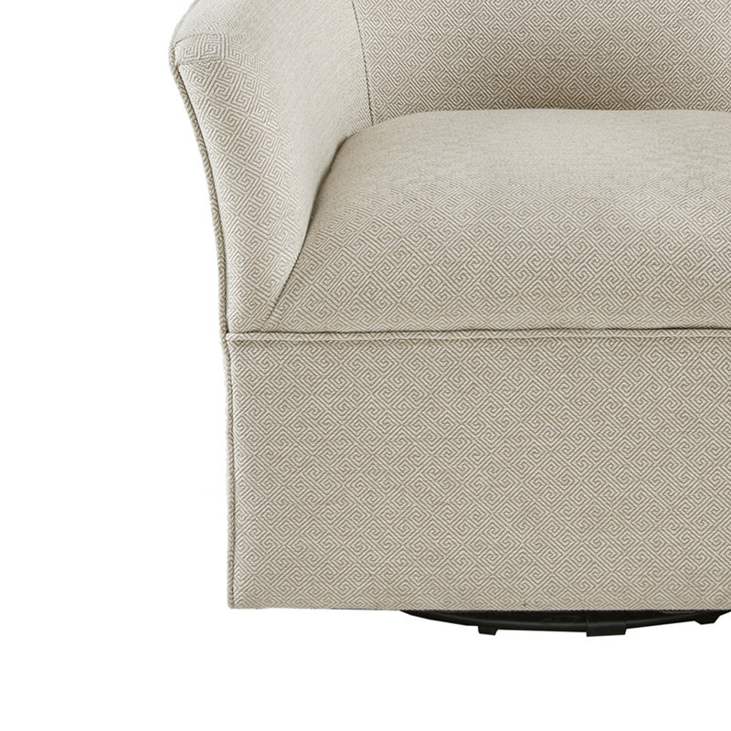 Fauteuil demi-tonneau pivotant de 30,75 po de largeur Tallahassee, Polyester crème incorrect