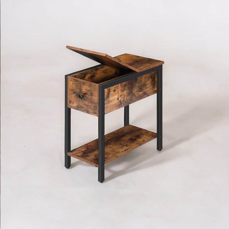 Balanger Side Table With Storage, Side Table Living Room, Small Table, Small Side Table, Narrow Bedside Table