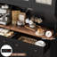 Armoire de cuisine 71,9 "avec station de charge et tablette à micro-ondes, garde-manger avec 4 placards et 2 tiroirs de rangement, armoire de salle à manger en grain de bois rustique-113249183