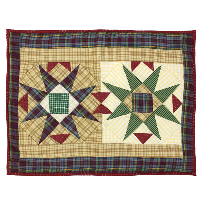 Blazing Stars Cotton Percale Starburst Quilt, Twin Quilt + 3 Additional Pieces