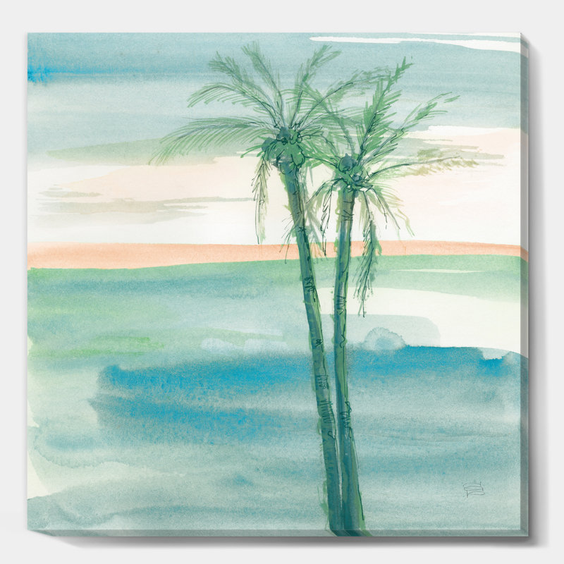 «Peaceful Dusk II Tropical», reproduction d'art sur toile tendue, H 30 po x l 30 po x P 1 po