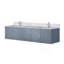 Meuble-lavabo double gris foncé 80 po X P 22 po D, dessus en marbre de Carrare et ensemble de robinet-841631147-841631146