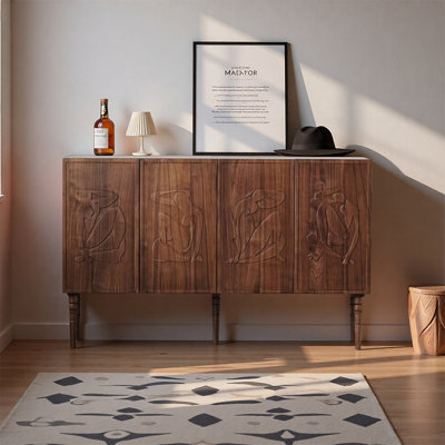 American style carved living room shoe cabinet