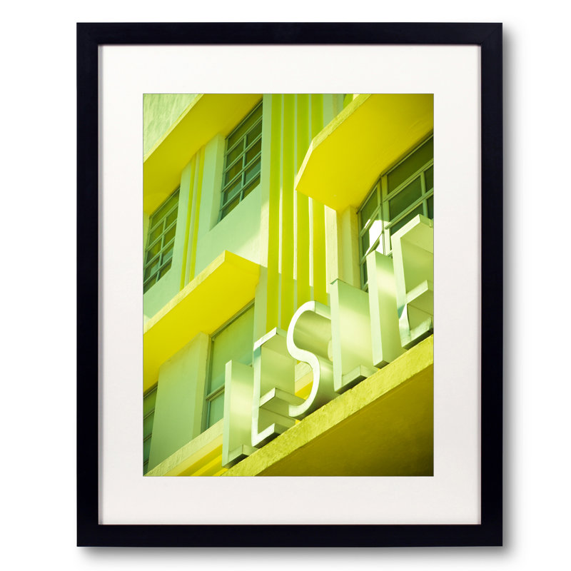 Art Deco Miami Beach #8 Print by Adam Sherbell, Black Framed Paper, 21.25" H x 17.25" W