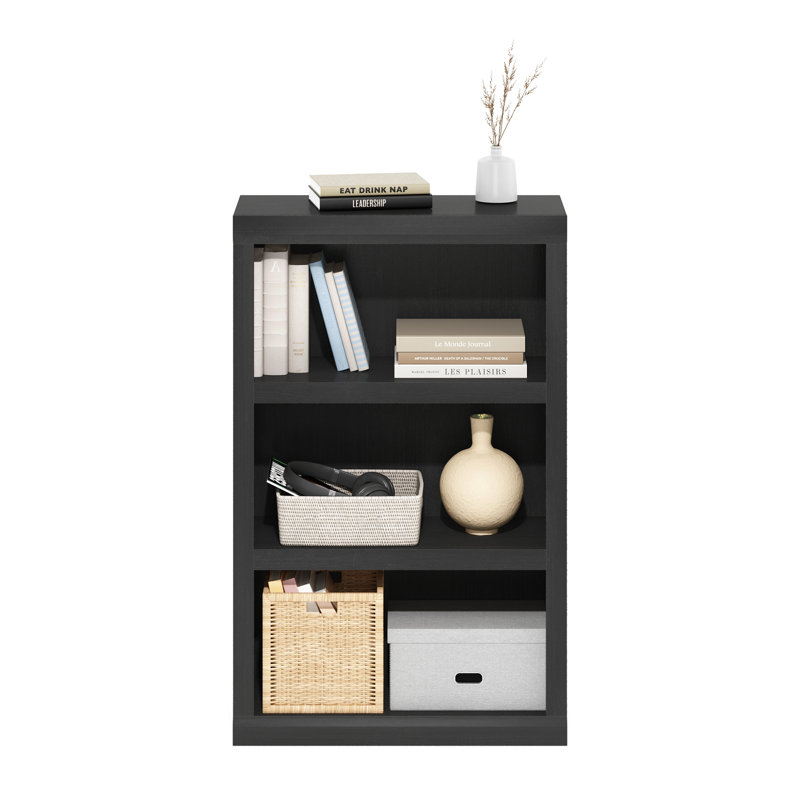 Centhia Bookcase, Black Wood
