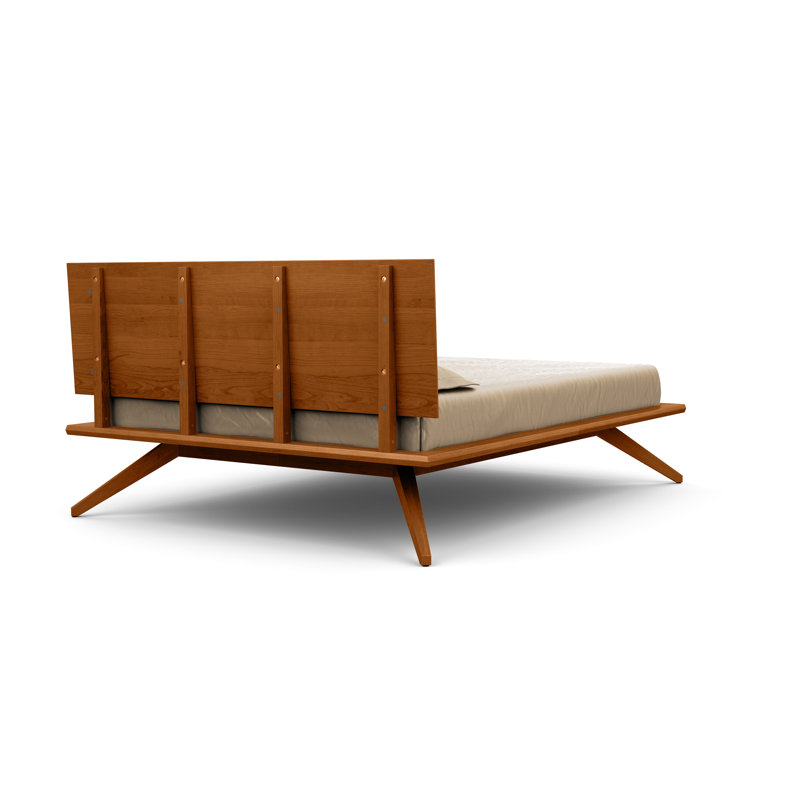Astrid Solid Wood Platform Bed, Queen, Conventional, Autumn Cherry
