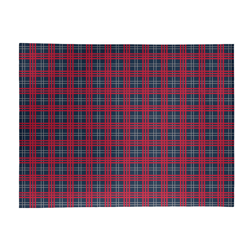 Tapis à carreaux bleu, Rectangle 8 pi x 10 pi
