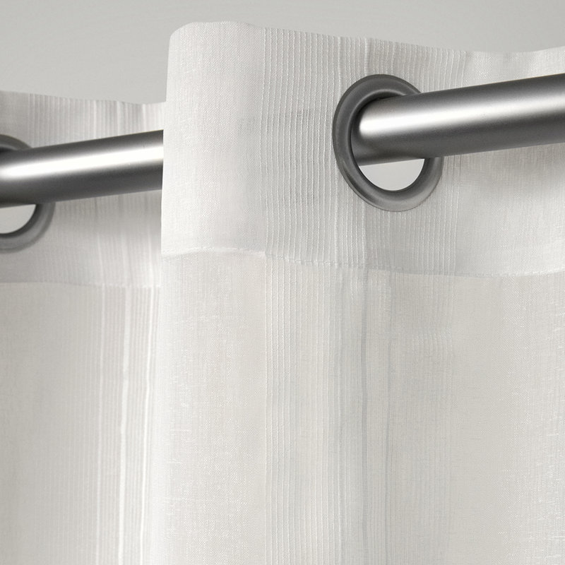 Gabbie 2-Piece Polyester Sheer Grommet Curtain Pair, Off White, 54" W x 84" L