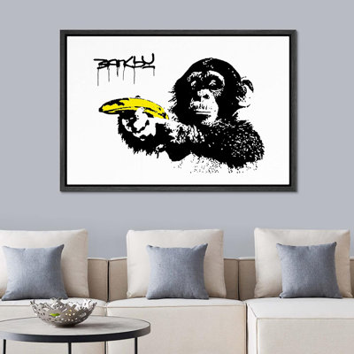 Singe Banksy avec banane