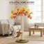 Arbre à chat décoratif de 104 cm (40,9 pouces) avec motif de feuilles d'érable d'automne, recouvert de sisal naturel et orné de feuillage automnal. Il est doté d'un jouet interactif pour l'entretien et le jeu des griffes des chats d'intérieur.