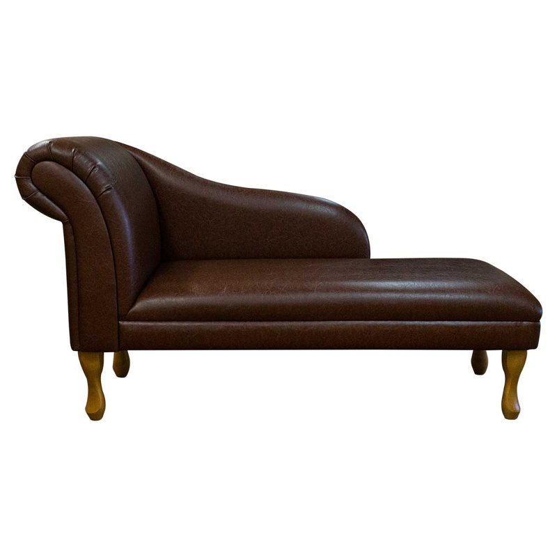 Upholstered Chaise Lounge, Chestnut