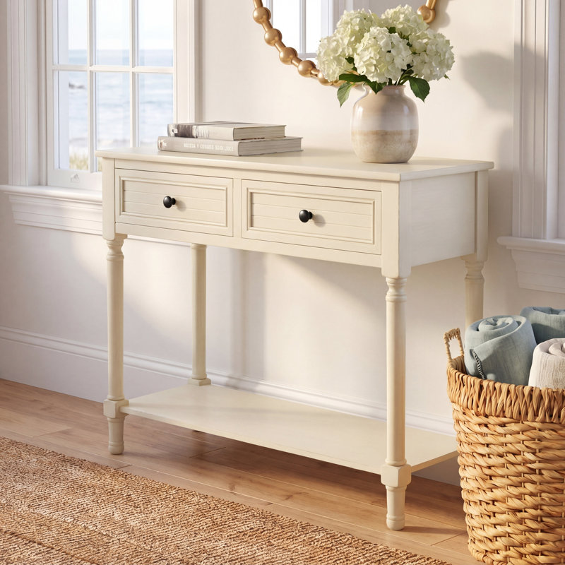 Amondre 36'' Console Table, Distressed White